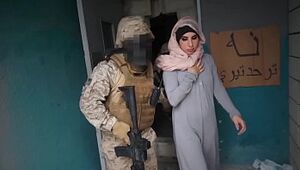 TOUR OF BOOTY - Arab Hooker Satisfies American Soldiers In A War Zone!