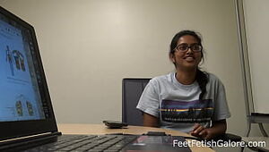 Indian Petite College Students Red Feet Soles Preview